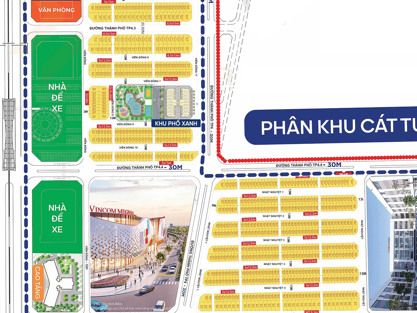 Mặt bằng TMDV phân khu Phố Xanh